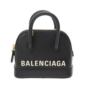 BALENCIAGA Ville Top Handle Black Leather Handbag